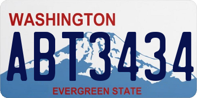 WA license plate ABT3434