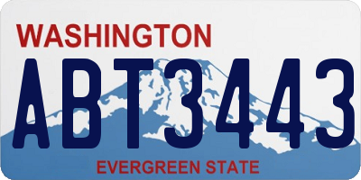 WA license plate ABT3443