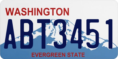 WA license plate ABT3451