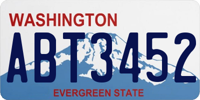 WA license plate ABT3452