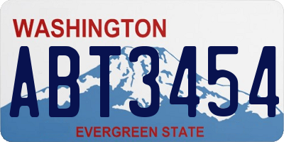 WA license plate ABT3454