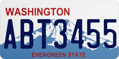 WA license plate ABT3455