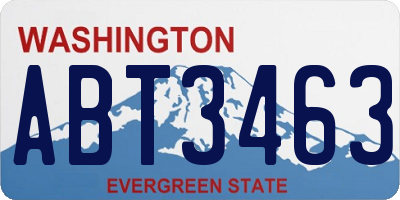 WA license plate ABT3463