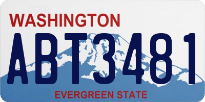 WA license plate ABT3481