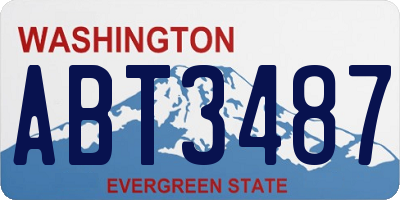 WA license plate ABT3487