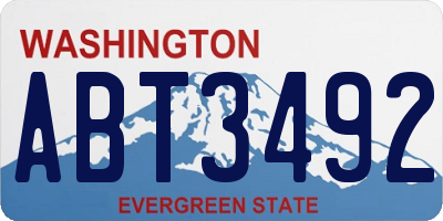 WA license plate ABT3492