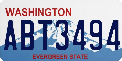 WA license plate ABT3494