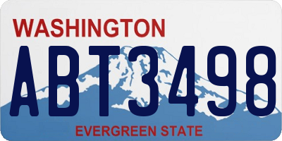 WA license plate ABT3498