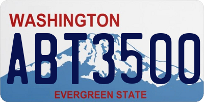 WA license plate ABT3500
