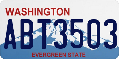 WA license plate ABT3503