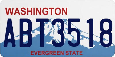 WA license plate ABT3518