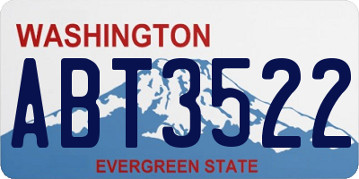 WA license plate ABT3522