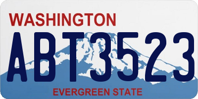 WA license plate ABT3523