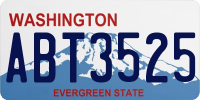 WA license plate ABT3525