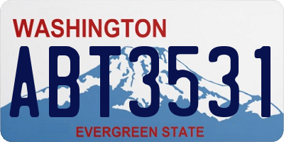 WA license plate ABT3531