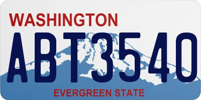 WA license plate ABT3540