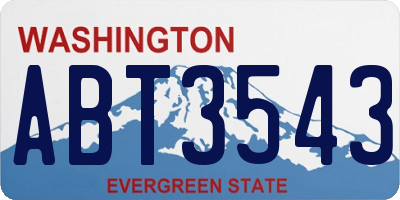 WA license plate ABT3543