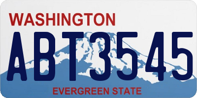 WA license plate ABT3545