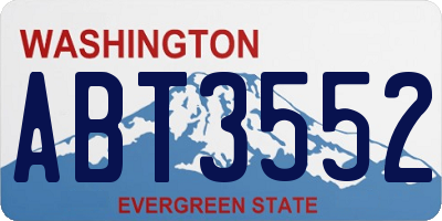 WA license plate ABT3552