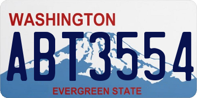 WA license plate ABT3554