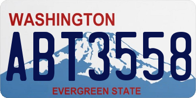 WA license plate ABT3558