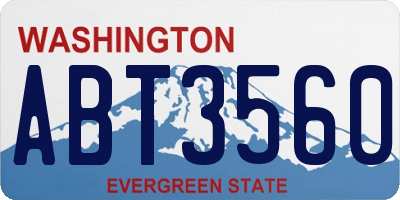 WA license plate ABT3560