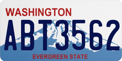 WA license plate ABT3562