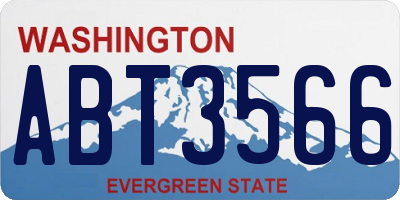 WA license plate ABT3566