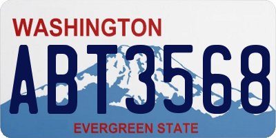 WA license plate ABT3568