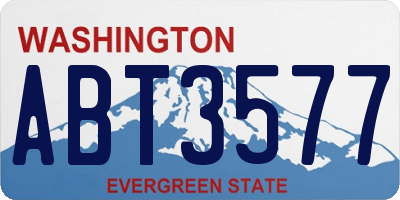 WA license plate ABT3577