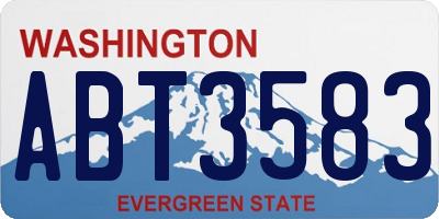 WA license plate ABT3583