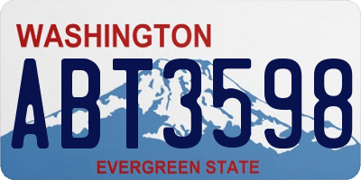 WA license plate ABT3598