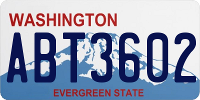 WA license plate ABT3602