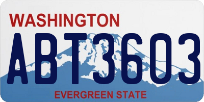 WA license plate ABT3603