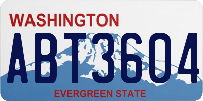 WA license plate ABT3604