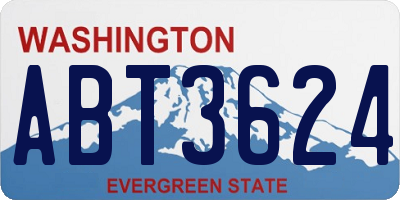 WA license plate ABT3624