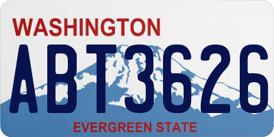 WA license plate ABT3626