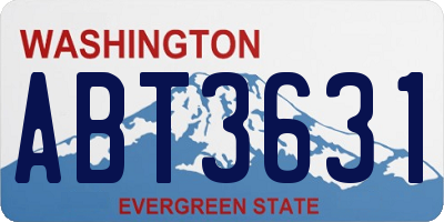 WA license plate ABT3631