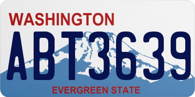WA license plate ABT3639