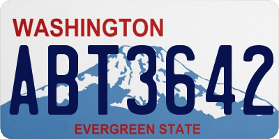 WA license plate ABT3642