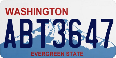 WA license plate ABT3647