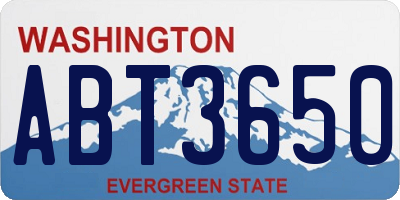 WA license plate ABT3650
