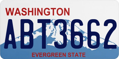WA license plate ABT3662