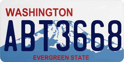 WA license plate ABT3668