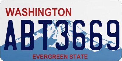 WA license plate ABT3669