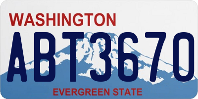 WA license plate ABT3670