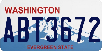 WA license plate ABT3672