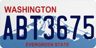 WA license plate ABT3675