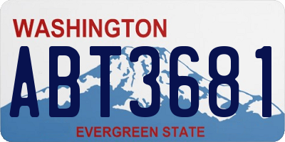 WA license plate ABT3681