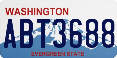 WA license plate ABT3688